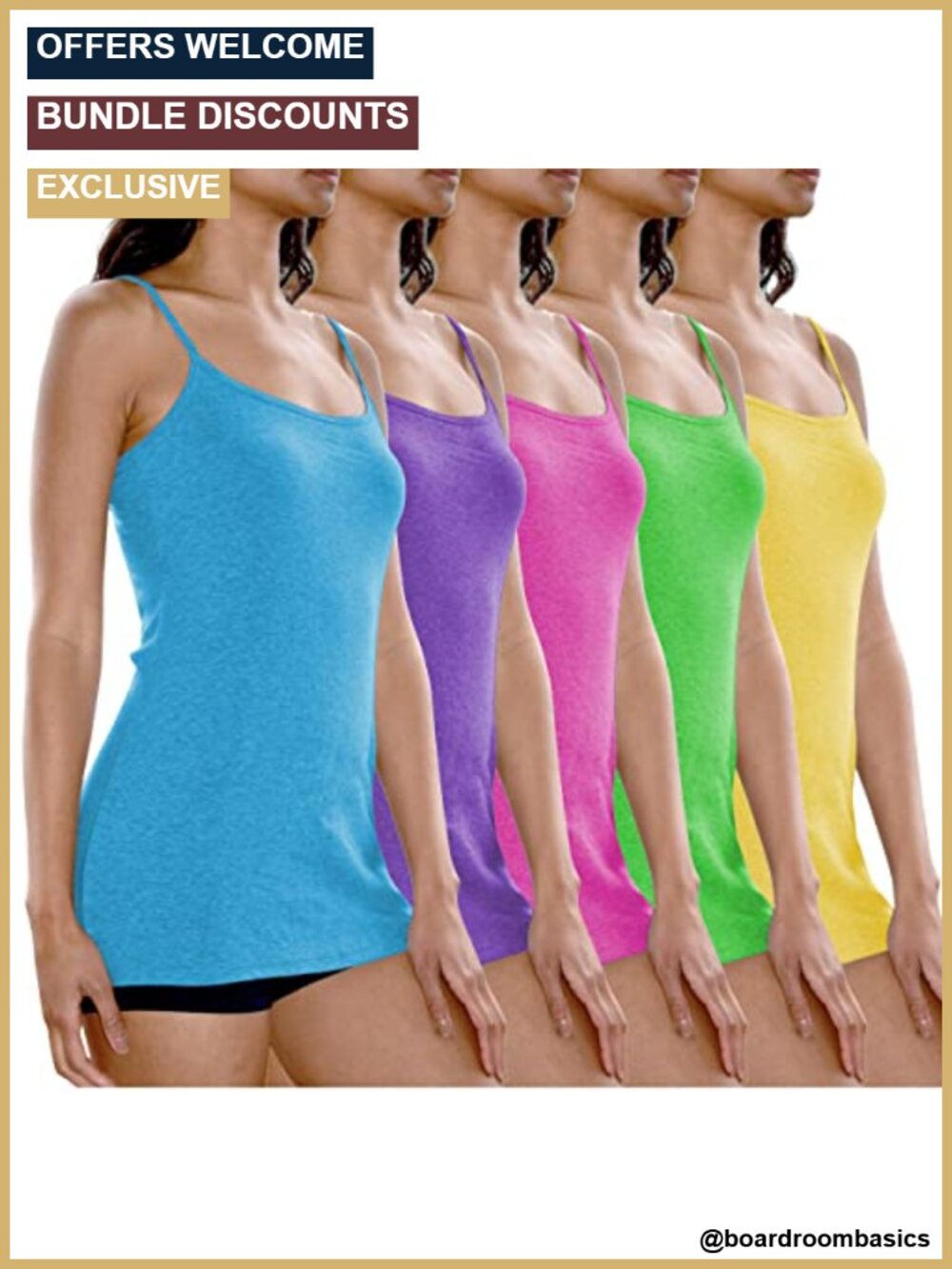 Cotton Stretch Camisole Tank Top Adjustable Spaghetti Strap Layering